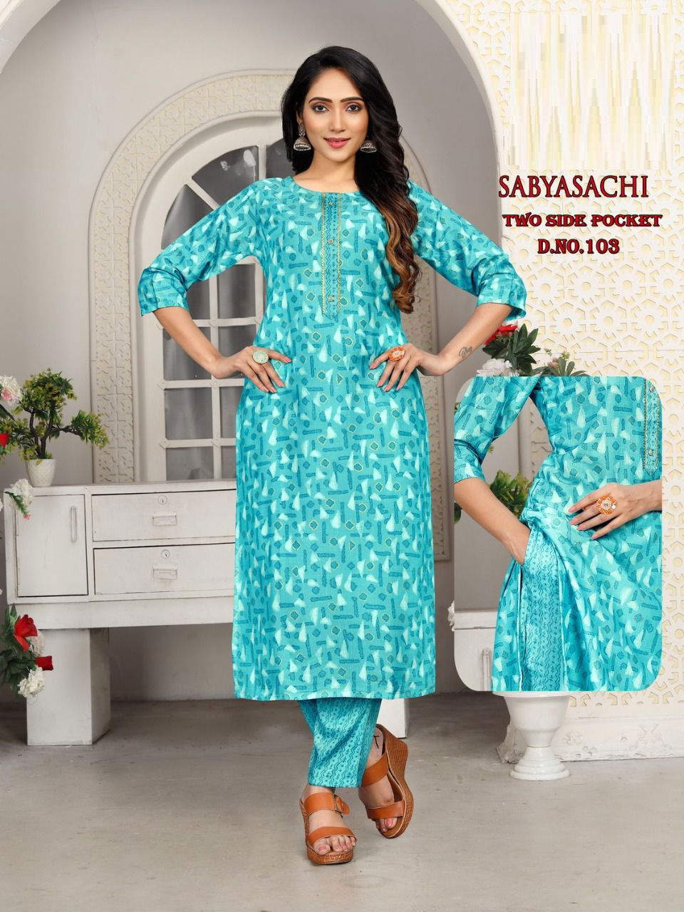 Sabyasachi 01 Capsule Wholesale Printed Kurti With Bottom Catalog
